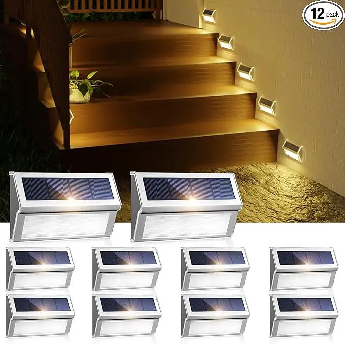 JSOT Solar Step Deck Lights for Outside Decorative - 10Pack Stairs Lights Outdoor Waterproof for Yard Garden Landscape Pool Fence Step Wall 9 LED Beads Solar Lighting by GreenHaven Gardens