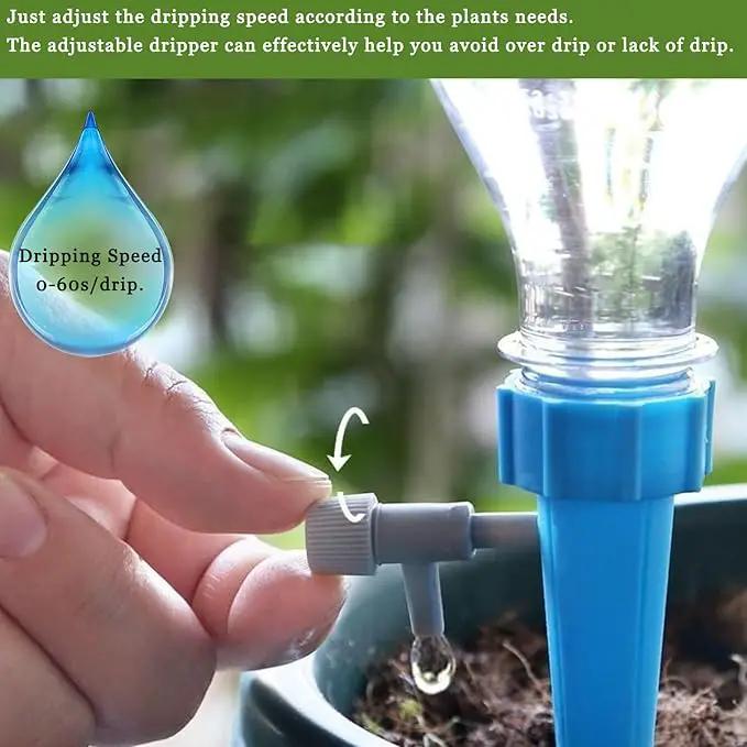24PCS Self Watering Spikes for Plants, Self Watering Planter Insert with Adjustable Drip Valve, Auto Vacation Plant Watering Devices Plants Water System by GreenHaven Gardens