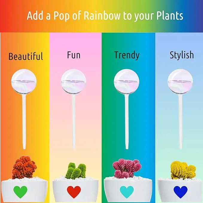 LGL Plant Watering Globes - Automatic Self Watering Globes. Decorative Self Watering Planter Inserts Made From Hand-Blown Durable Glass. Self Watering Spikes to Support Plant Health. 4 Pack, Medium. by GreenHaven Gardens