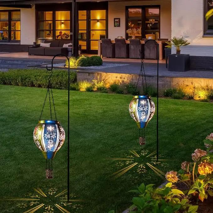Starsoul Hot Air Balloon Solar Lantern with Dragonfly Projection Metal Outdoor Waterproof Hanging Hot Air Balloon Solar Lights for Garden Yard Patio Decor by GreenHaven Gardens