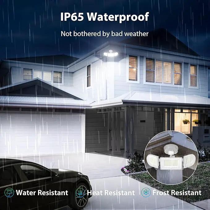 iMaihom 150W Motion Sensor Light Outdoor, 15000LM 6500K LED Security Floodlights, 3 Adjustable Head Motion Detection Light IP65 Waterproof for Yard Garage White 1pack by GreenHaven Gardens