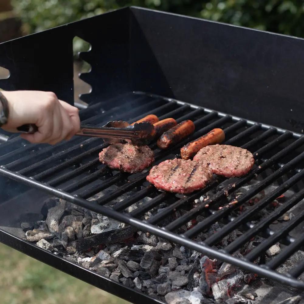 Ash & Ember Park-Style Grill, 384 Sq. In Jumbo Charcoal Grill with Base Anchor, 22.5"x16.5" Grill Grate, Single Post Outdoor Cooking Backyard BBQ, Camp Grilling Barbecues by GreenHaven Gardens