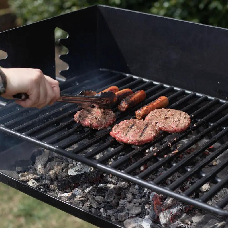 Ash & Ember Park-Style Grill, 384 Sq. In Jumbo Charcoal Grill with Base Anchor, 22.5"x16.5" Grill Grate, Single Post Outdoor Cooking Backyard BBQ, Camp Grilling Barbecues by GreenHaven Gardens