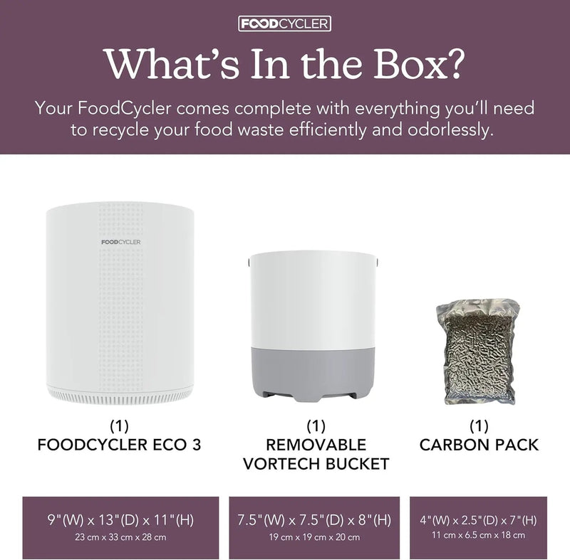 Eco 3 Compact Kitchen Food Recycler | Indoor Composter Bin Alternative | Electric Countertop Food Waste Disposer with Odorless 3.5L Indoor Food Waste Bin for Easy Waste Management | White by GreenHaven Gardens