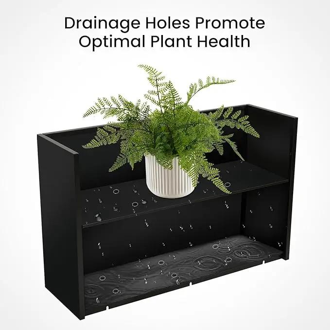 Metal Planter Box 38”x12”x30” with Adjustable Shelf & Smart Drainage - Heavy-Duty Powder-Coated Steel, All-Weather Indoor/Outdoor Use for Garden, Patio, Balcony by GreenHaven Gardens