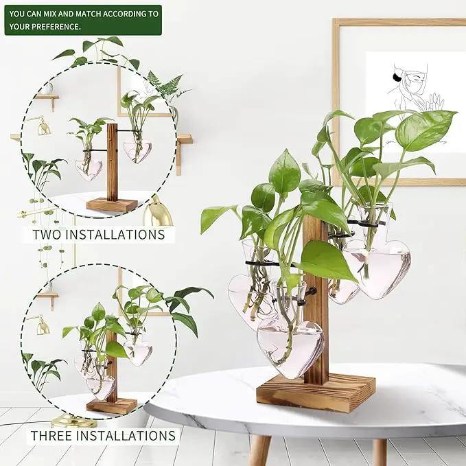 Plants Propagation Stations Plant Terrarium Kit Glass Planters for Indoor Plants House Plant Accessories Gift for Women - 4 Love Bulb Vase by GreenHaven Gardens