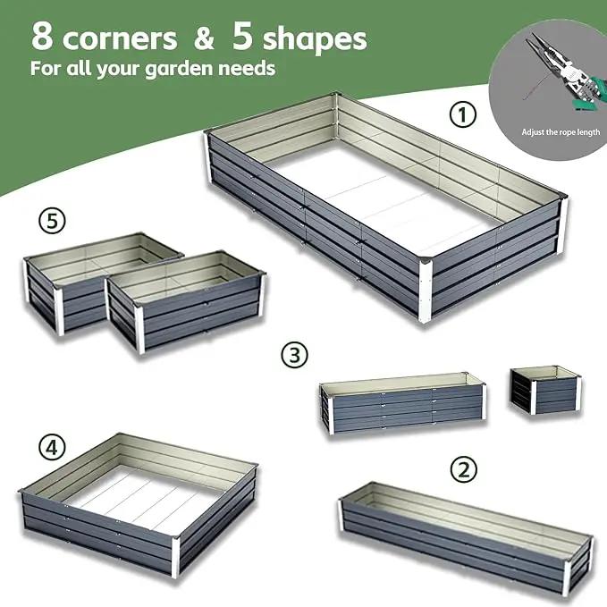 Galvanized Raised Garden Bed 7.5x4x1.3ft, 5 in 1 Durable Variable Planter Boxes Outdoor, Rust-Proof Metal Elevated Raised Beds for Gardening for Vegetables, Fruits, Flowers & Herbs by GreenHaven Gardens