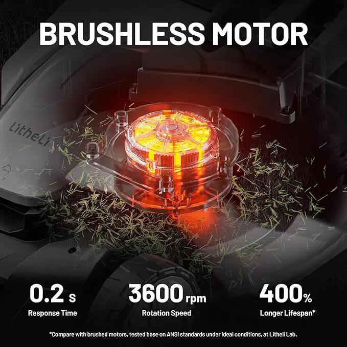 Litheli Lawn Mower 18" Electric Self Propelled for Garden Yards, Lightweight Cordless Lawn Mower Brushless with 6-Position Height Adjustment, 2 x 20V 4.0Ah Battery by GreenHaven Gardens