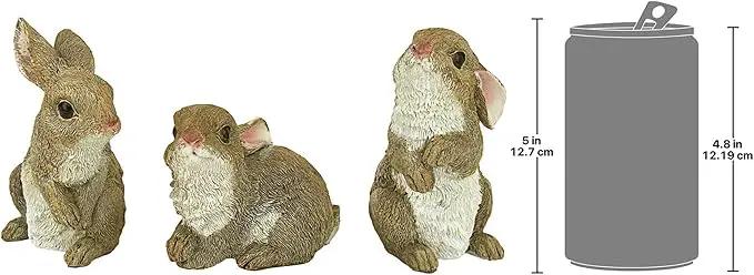 Design Toscano QM92008 The Bunny Den Rabbits Indoor/Outdoor Garden Animal Statues, 3 Inches Wide, 4 Inches Deep, 5 Inches High, Full Color Finish by GreenHaven Gardens