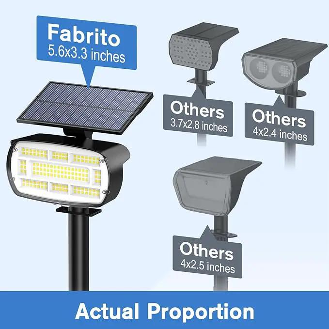 Fabrito Solar Spot Lights Outdoor 136 LEDs, Large Area Lighting Solar Lights Outdoor, 6 Pack IP65 Waterproof Landscape Spotlights Auto On/Off for Yard, Garden, Pathway, Plants,Tree (Cool White) by GreenHaven Gardens