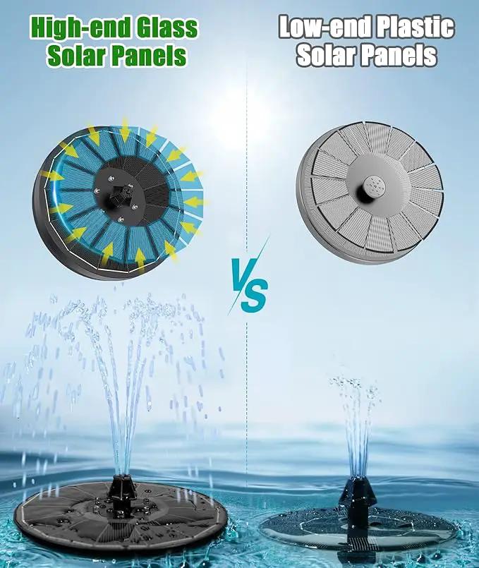SZMP Solar Water Fountain Upgraded 100% Glass Panel, 3.5W Solar Powered Fountains Built-in 2000 Battery with 7 Nozzle & 4 Fixer, Solar Fountain Pump for Bird Baths, Pond, Outdoor (White) by GreenHaven Gardens
