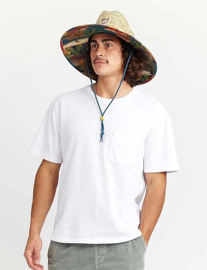 Straw Hat for Men & Women | Lifeguard Hat, Beach Hat & Sun Hat | UPF 50+ Wide Brim for Sun Protection | One Size | Hemlock by GreenHaven Gardens