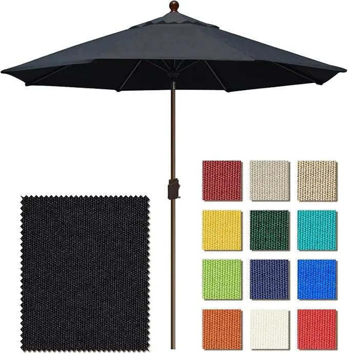 EliteShade USA 10-Year-Non-Fading 9Ft Market Umbrella Patio Umbrella Outdoor Table Umbrella with Ventilation, Black by GreenHaven Gardens