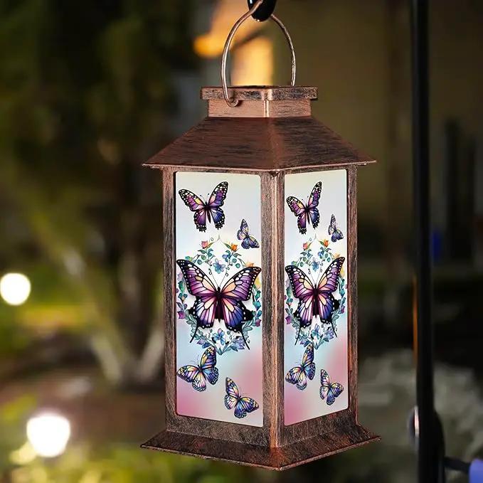 Solar Lantern Outdoor Waterproof Butterfly Garden Decor Birthday Gifts for Women Mom and Grandma Solar LED Plastic Decorative Hanging Light for Yard(Butterfly) by GreenHaven Gardens