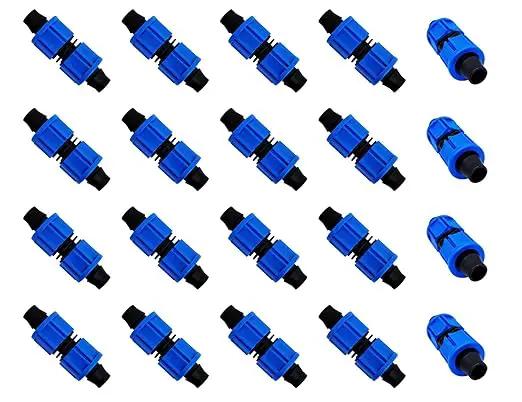 20pcs Drip Irrigation Coupling, Blue Connector Farm Irrigation Tools, Universal Joint Drip Irrigation Tube Fitting Set (5/8 Inch) by GreenHaven Gardens