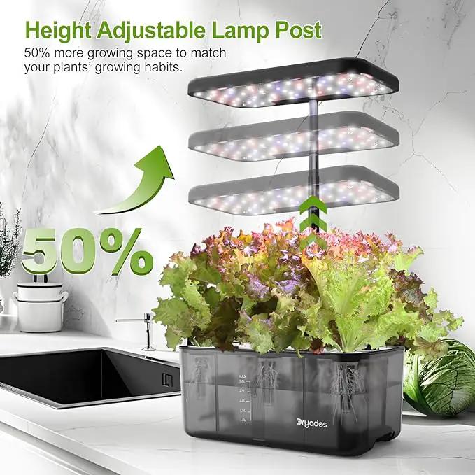 Hydroponics Growing System Indoor Garden, 8 Pods Indoor Herb Garden Kit Countertop with LED Grow Light Quiet Smart Water Pump for Home Kitchen Office, Gift Ideas for Women Men by GreenHaven Gardens