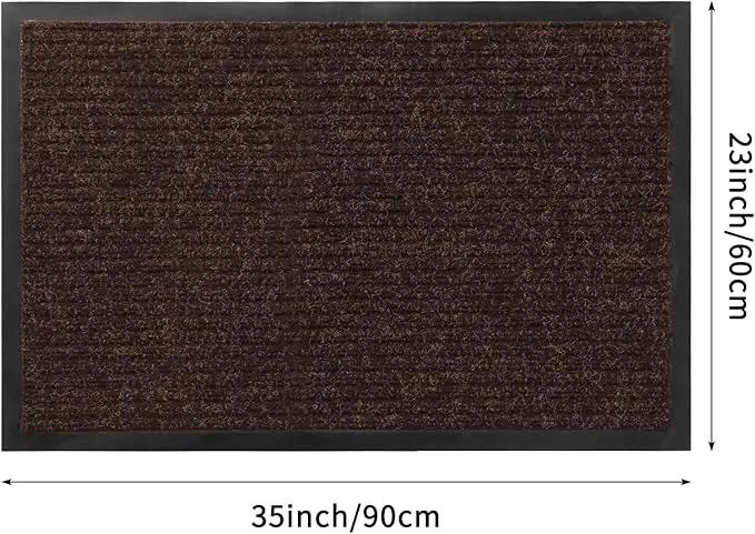 Profile Rubber Door Mat, 35x23inch, Heavy Duty, Entrance Doormat, Indoor and Outdoor, Waterproof, Easy Clean Shoe Scraper, Home Rug Welcome Mats for Entryway, Patio, Porch, Brown by GreenHaven Gardens