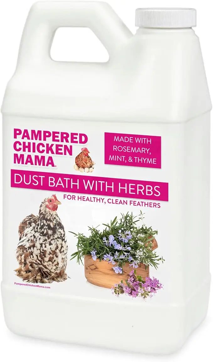 Pampered Chicken Mama 6 lb Dust Bath with Organic Herbs & Essential Oils for Chickens, Quail, & Poultry | Dust Bath for Chickens to Keep Feathers Clean & Healthy by GreenHaven Gardens