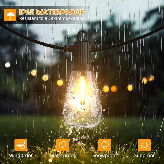 FOOMAN LED Outdoor String Lights, 150FT Outside Waterproof Patio Lights with 72+3 Shatterproof ST38 Edison Bulbs, 2700K Warm White Hanging Light, Dimmable Light for Back Yard Porch Party Gezebo by GreenHaven Gardens