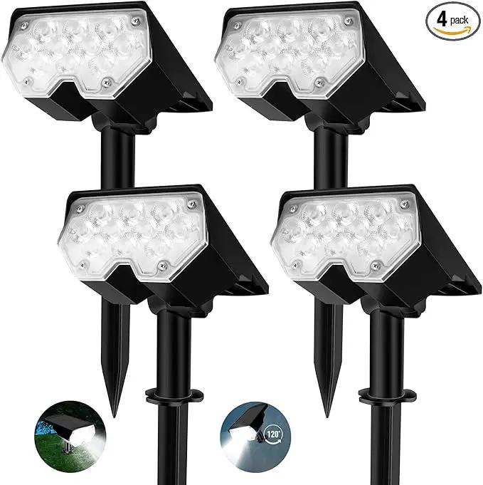 All-New Solar Spot Lights Outdoor Waterproof，20 LEDs Solar Tree Lights with 2 Modes,Landscape Spotlights for Pathway, Patio, Garden, Trees,Flag,Pool (4 Pack,White Light) by GreenHaven Gardens