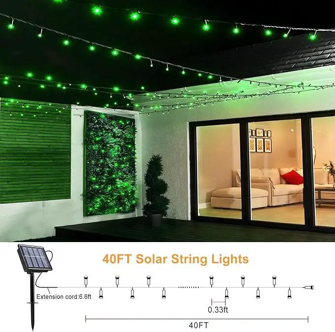 2 Pack Solar String Lights for Outside, Each 40Ft 120 LED Solar Lights Outdoor, 8 Modes Waterproof Solar Powered Twinkle Light for Backyard Patio Tree Party Garden Wedding Decoration, Green by GreenHaven Gardens