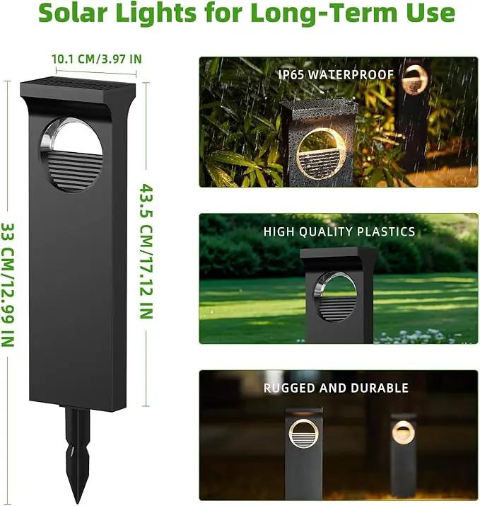 Solar Pathway Lights Outdoor, 6 Pack Upgraded Moon Shaped Landscape Lights - Brighter & Waterproof Solar Powered Decor for Yard, Garden, Path, Walkway Outside Decoration by GreenHaven Gardens