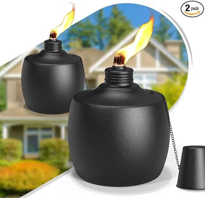 2-Pack Citronella Tabletop Torches, 21.5 oz Table Top Torches for Outdoor, Metal Oil Burner Candles, Garden Torches with Fiberglass Wick for Yard, Patio, Deck, Garden, Party, Landscape by GreenHaven Gardens