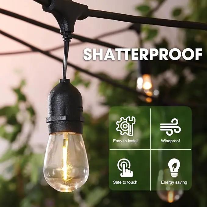 LED S14 Replacement Light Bulbs for Patio String Light, Shatterproof & Waterproof Hanging Light Bulbs for Outdoor String Lights, Dimmable, E26 Base, 24 Pack by GreenHaven Gardens