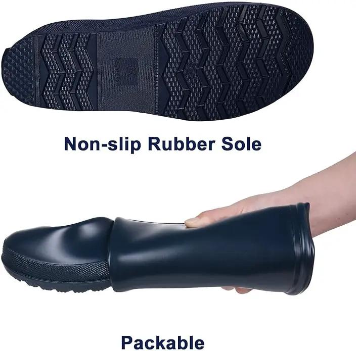 Asgard Packable Tall Rain Boots for Women Waterproof Rubber Garden Boots Ultra Lightweight Flat Mud Boots- NOT FOR WIDE CALF by GreenHaven Gardens