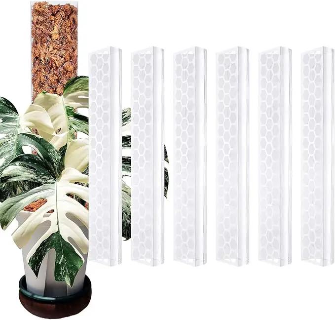 6 Pcs 17 Inch Plastic Moss Pole for Plants Monstera,Designed Specifically for Climbing Plants, Stackable Plant Support for Indoor Plants by GreenHaven Gardens