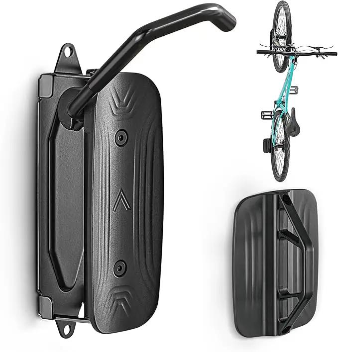 monTEK Swivel Bike Wall Mount, Bike Hangers for Garage, Space-Saving Vertical Bike Rack, Sturdy Bike Storage Rack Holds Up to 66lbs, Easy to Install, Black by GreenHaven Gardens