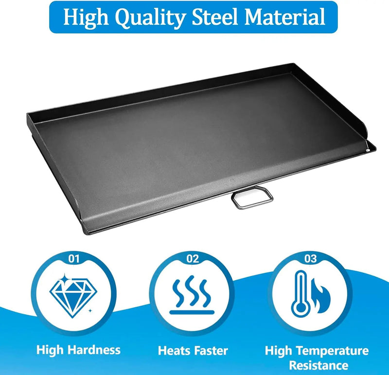 Cast Iron Griddle for Camp Chef 3 Burner Stove, 16" Flat Top Griddle Accessories for Camp Chef Cooking Systems GB90D TB90LW TB90 TB90LWG TB90LWG15 SPG90B CCH3 by GreenHaven Gardens
