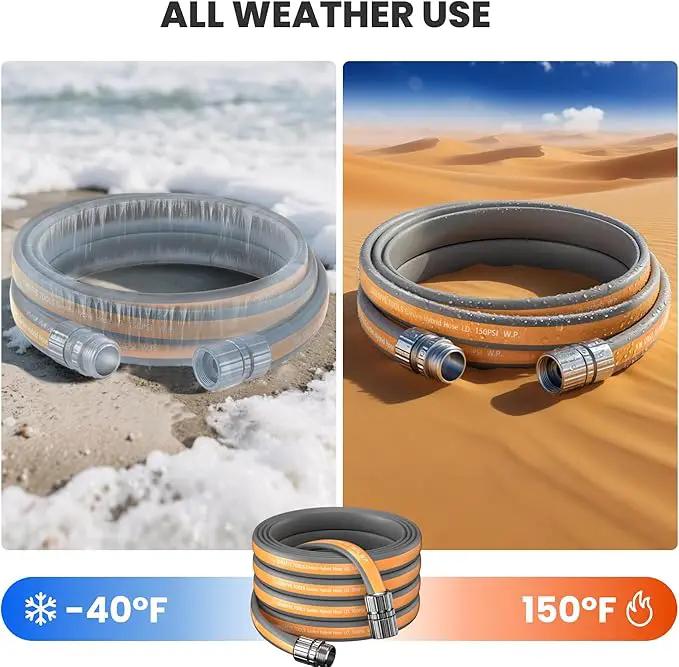 Giraffe Tools Garden Hose 10FT, 5/8" Lightweight Lay Flat Water Hose, Custom Length, Flexible, Leakproof Hybrid Hose Pipe with Male to Female Fitting by GreenHaven Gardens