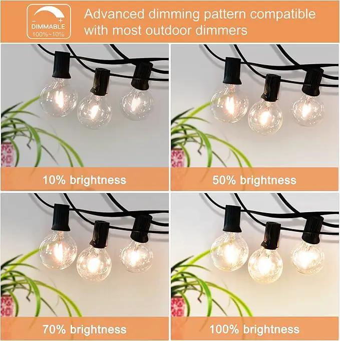 Outdoor String Lights 300FT Waterproof Globe String Lights with 150+4 Shatterproof G40 LED Bulbs,Dimmable Connectable Patio Lights String for Hanging Bistro Backyard Gazebo,2-Pack x 150 FT by GreenHaven Gardens