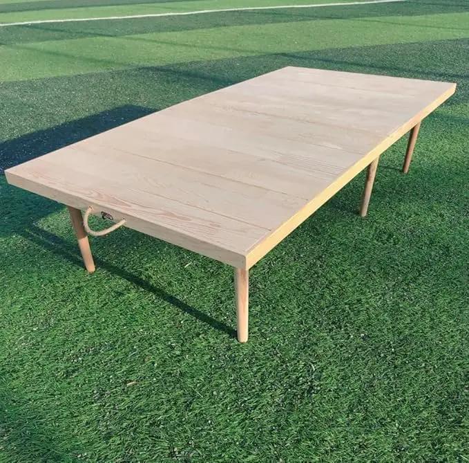 Portable Wooden Folding Table, Picnic Table，Floor Table，Natural Pine, 43x21 Inch, Low Height Design for Picnic, Camping, Coffee Service, Bohemian Style by GreenHaven Gardens