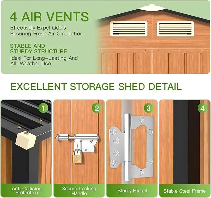Outdoor Storage Shed, 5x3 Ft Metal Steel Tiny House with Lockable Door, Vertical Outside Storage Building for Garden, Backyard, Lawn, Patio Utility, Tool Storage by GreenHaven Gardens