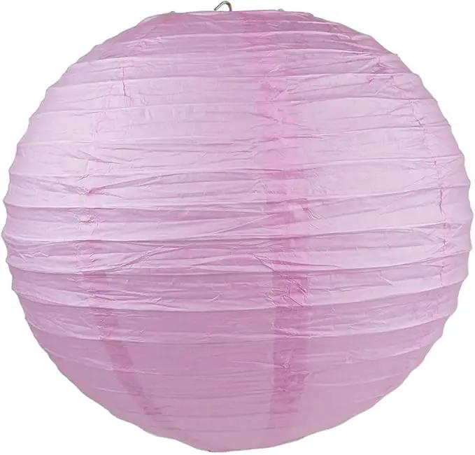 WYZworks - Round Paper Lanterns 10 Pack (Pink, 12") - Hanging Paper Lanterns Lamp for Wedding, Birthday, Party and Home Decorations with 8", 10", 12", 14", 16" Option by GreenHaven Gardens