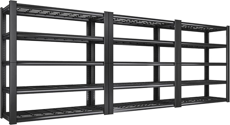 REIBII 3010LBS Storage Shelves 72" H Garage Shelving Heavy Duty Metal Shelving 5 Tier Adjustable Metal Shelves for Storage for Kitchen Pantry Warehouse Basement 72" H x 35.5" W x 16" D, 3 Pack by GreenHaven Gardens