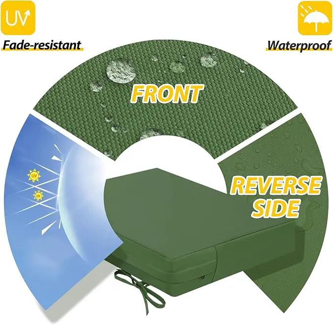 AAAAAcessories Outdoor Seat Cushions for Chairs, Waterproof, Fade-Resistant Patio Furniture Replacement Cushions, 20" x 18" x 3", Set of 2, Dark Moss Green by GreenHaven Gardens