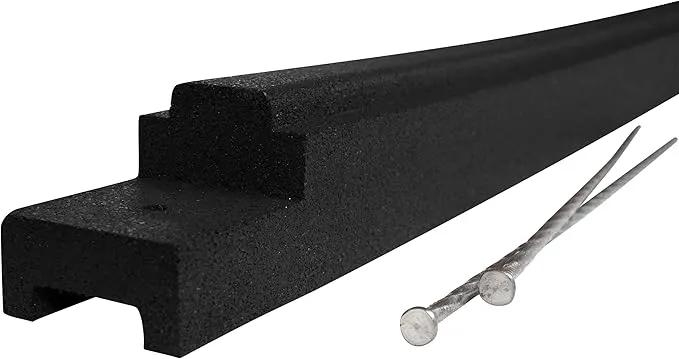 Playsafer Rubber Playground Border Edging Kit, 6' Flexible Heavy Duty Rubber Interlocking Playground Timber, No Dig Easy to Install (Black, 10 Pack) by GreenHaven Gardens