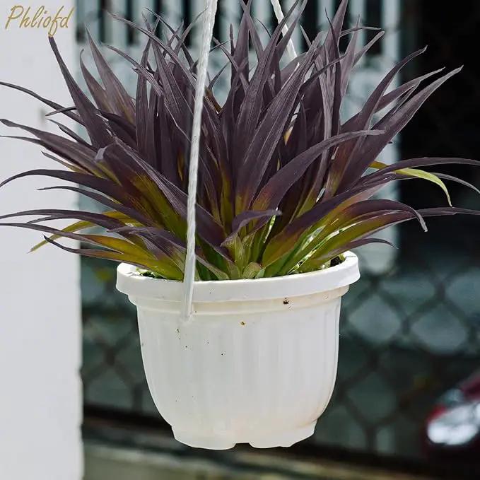 32 Pcs Artificial Grass Fake Grass Plants 17.3in Outdoor Plants UV Resistant Faux Greenery Stems for Home Window Garden Office Patio Pathway Front Porch Halloween Décor Light Green & Purple by GreenHaven Gardens