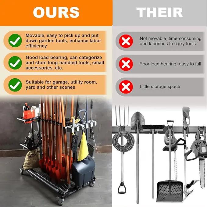 Ultimate Yard Tool Storage Rack with Rolling Casters – Organize All Your Garden Tools Effortlessly by GreenHaven Gardens
