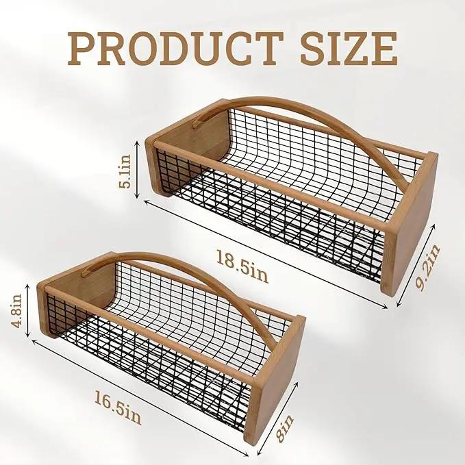 2pcs Garden Hod Harvest Basket, Durable Wooden Gardening, Supply Suitable For Kitchen, Picnic And Outdoor Picking by GreenHaven Gardens