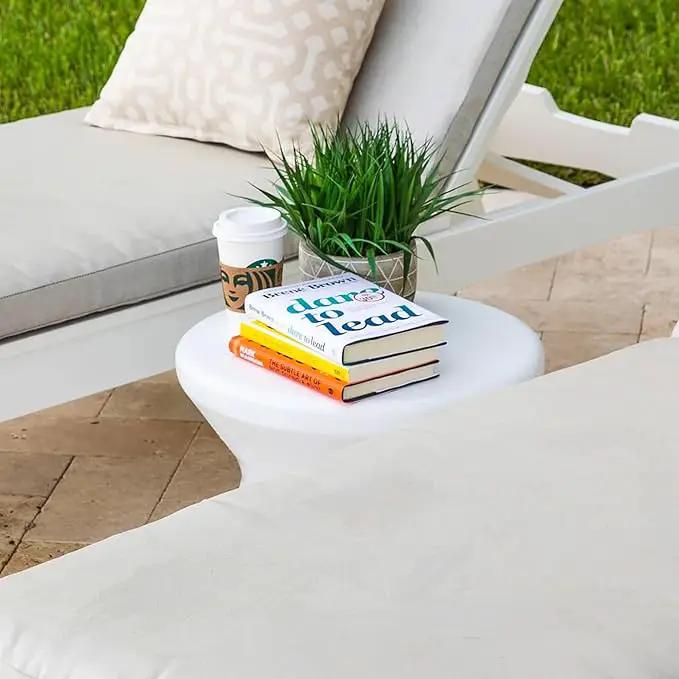 Ledge Lounger Signature Side Table - in Pool Side Table for Pool Ledges up to 10" inches deep - Indoor - Outdoor All Weather Table for Porch, Patio, Garden, Backyard, Pool and Beach (Sandstone) by GreenHaven Gardens