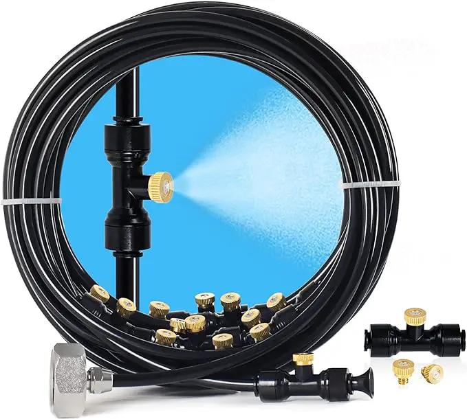 Bonviee Misters for Outside Patio - 59FT Misting Cooling System with 20 Brass Nozzles and 3/4" Adapter, 18M DIY Outdoor Misters Kit for Garden, Greenhouse, and Patio Cooling by GreenHaven Gardens