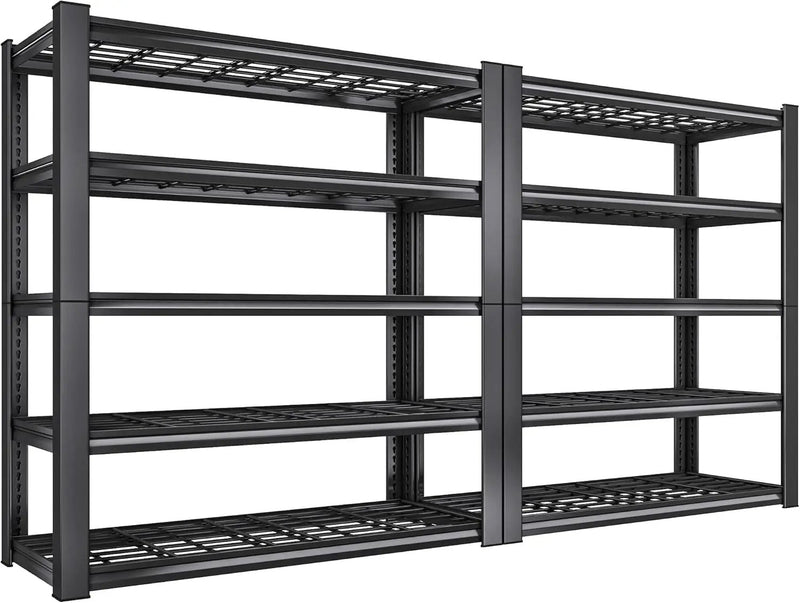 REIBII 3010LBS Storage Shelves 72" H Garage Shelving Heavy Duty Metal Shelving 5 Tier Adjustable Metal Shelves for Storage for Kitchen Pantry Warehouse Basement 72" H x 35.5" W x 16" D, 2 Pack by GreenHaven Gardens