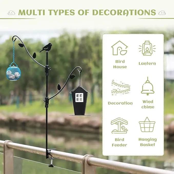 Deck Bird Feeder with Multi-Hooks and Adjustable Branches for Porch by GreenHaven Gardens