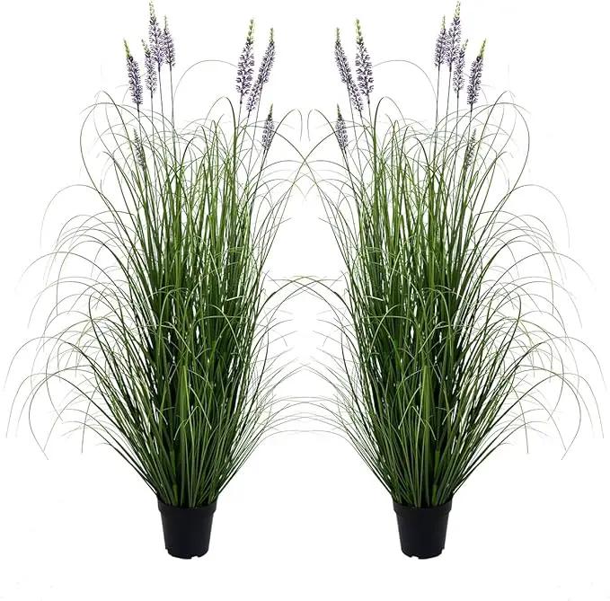 Artificial Plant 5ft(2pack) Tall Artificial Lavender Plant,Faux Plants Indoor Home Decorative Artificial Plants & Flowers in Pot Fake Plant, House Plant Indoor by GreenHaven Gardens