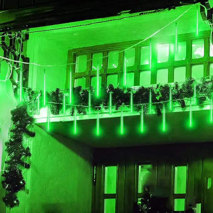 High Brightness 10 Tube 540 LED 20 Inch Meteor Shower Rain Lights Cascading Falling Rain Outdoor Lights for Christmas Roof Eaves Tree Decoration Icicle Raindrop by GreenHaven Gardens