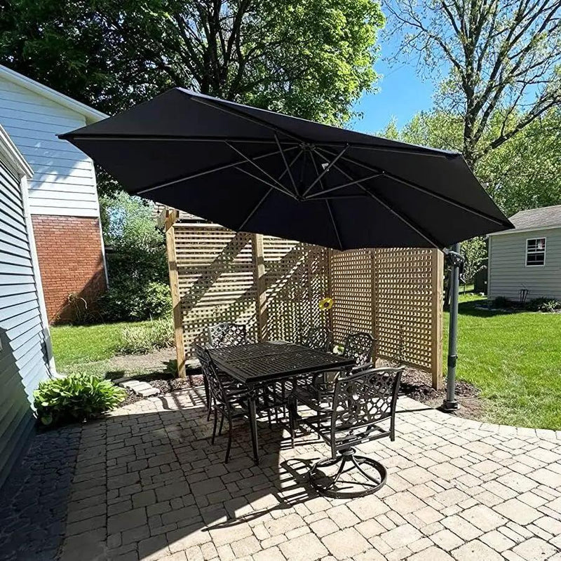 PURPLE LEAF 11 Feet Patio Umbrella Outdoor Cantilever Round Umbrella Aluminum Offset Umbrella with 360-degree Rotation for Garden Deck Pool Patio, Grey by GreenHaven Gardens